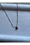 Ruby Stone Ball Detailed Steel Snake Necklace Handcrafted Non-Tarnish