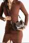Women's Charm Gift Handbag and Shoulder Crossbody Bag Brown
