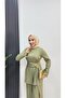 Double Hijab Set with Waist Buckle Detail - 4