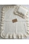 100% Cotton Scalloped Ruffle Baby Blanket and Pillow - 2