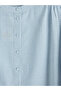 Blue Hakim Collar Striped Women's Shirt - 4