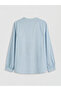 Blue Hakim Collar Striped Women's Shirt - 3