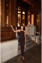 Scuba Fabric Dress with Neck Accessory - 2