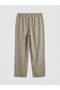 Khaki Elastic Waist Carrot Fit Women's Jean Trousers - 2