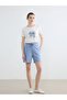 Blue Elastic Waist Soft Touch Women's Shorts - 4