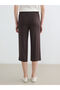 Brown Women's Capri with Elastic Waist - 7