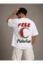 Free Palestine Printed Oversize Unisex T-Shirt Streetwear Casual Fit - 3