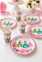 Princesses Macaron Color Themed Cardboard Plates and Cups, Pack of 8