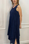 100% Organic Cotton Women's Side Tie Front Embroidery Detailed Sleeveless Authentic Dress - 2