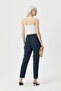 Women's Ankle-Length Summer Trousers with Elastic Waist and Double Pockets - 6