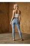 Alaska Snow Snow Blue Lycra Stretchy High Waist Skinny Jean Pants - 4