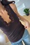 Brown Laced Camisole Blouse - 2