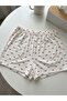 3-Piece Cotton Thin Breathable Satin Ribbon Waist Detail Ribbon-Cheerry-Strawberry Patterned Shorts Single Bottom Pajamas - 7