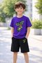 T-Shirt and Shorts Set for Boys, 100% Cotton, Summer, Comfortable Fit, Printed, Sports Casual Set