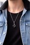 Stainless Steel Anthracite Color Red-Black Crystal Glass Detailed Eagle Claw Necklace - 5