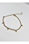 Steel Gold Color Zircon Stone Bowknot Anklet - 3