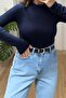 Navy Blue Soft Textured Blouse