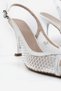 White Stylish Stone-Embellished Thin Heel Engagement Wedding Henna Girl's Request Bridal Shoes Heeled Evening Dress Shoes - 5