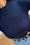 Navy Blue Soft Textured Blouse - 2