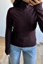 Brown High-Neck Soft Textured Blouse