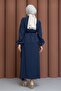 Pleated Front Double Suit in Navy Blue - 5