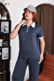 Premium Modal Fabric Polo Collar Zipper Detailed Comfortable Two-Piece Set - 6