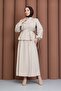 Pleated Front Double Suit Cream - 3