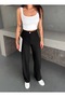 Women's High-Waisted Wide-Leg Fabric Trousers – Office Style Classic Loose-Fit Pants