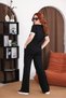 New Season Shirt Collar Zipper Closure 2-Piece Top and Bottom Set - Black - 6