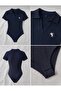 Polo Collar Ribbed Lycra Premium Bodysuit - 2