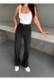 Women's High-Waisted Wide-Leg Fabric Trousers – Office Style Classic Loose-Fit Pants - 4