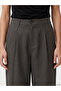 Anthracite Loose Fit Women's Pleated Fabric Trousers - 5