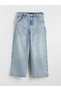 Blue Wideleg Women's Jean Trousers - 2