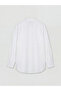 White Hakim Collar Poplin Oversized Women's Shirt Tunic - 2