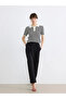 Black Women's Trousers with Belt - 6