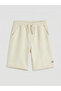 Beige Boys' Pique Shorts with Elastic Waist