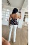 Women's Brown Tie-Neck Polka Dot Blouse - 3