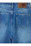 Blue Wideleg Women's Jean Trousers - 5