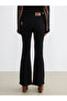 Black high waist flare women's jean pants - 5