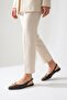 Women's Black Gold Detailed Open-Back Ballerinas - 5