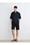 Navy Blue Standard Fit Men's Shorts - 5