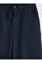 Navy Blue Boys' Shorts with Elastic Waist - 3