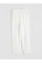 Ecru Elastic Waist Carrot Cut Women's Trousers - 4