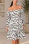 Women's Patterned Skirt with Layered Design, Elastic Waist and Shoulder, Short Chiffon Dress - 6