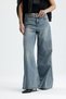 Wide Leg Denim Jean Pants - 6