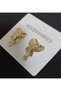 Füsun Earrings with Butterfly Figure and Sequin Detail, Dangle Earrings, Gold Steel, Tarnish-Resistant, Stylish Women's Earrings - 2