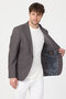 Drs Pieros Men's Anthracite Cotton Blend Slim Fit Four-Season Blazer Jacket with Suede Elbows - 7