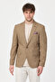 Drs Pieros Men's Mustard Cotton Blend Slim Fit Four-Season Blazer Jacket with Suede Elbows - 4