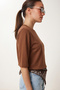 Padded Interlock T-Shirt Lus0085 Kakao - 3