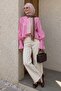 Ruffled Sleeve Pink Shirt - 2